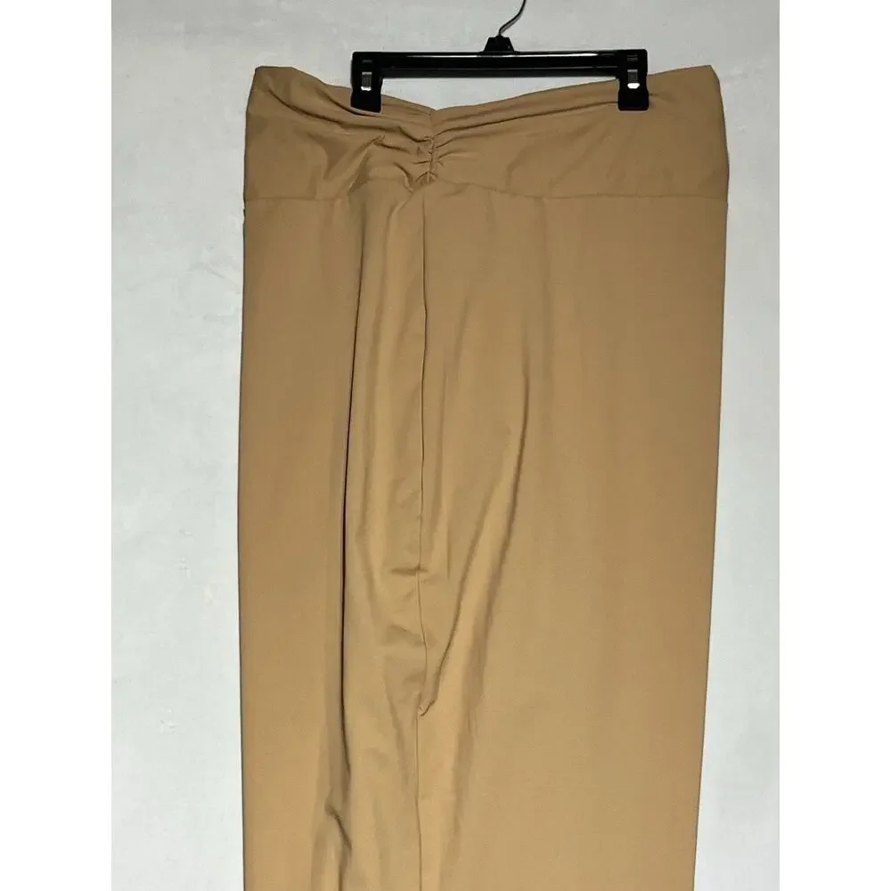 Skims Nude Ochre Sarong Swim Skirt Size XL Tan Stretch Wrap Tie Knot Cover Up